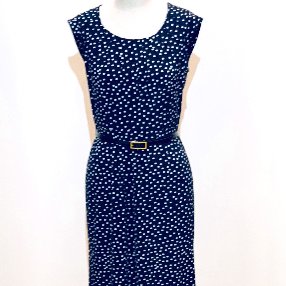 🔴💙EUC Belted Polka Dot Sheath - Size 4✨✨✨